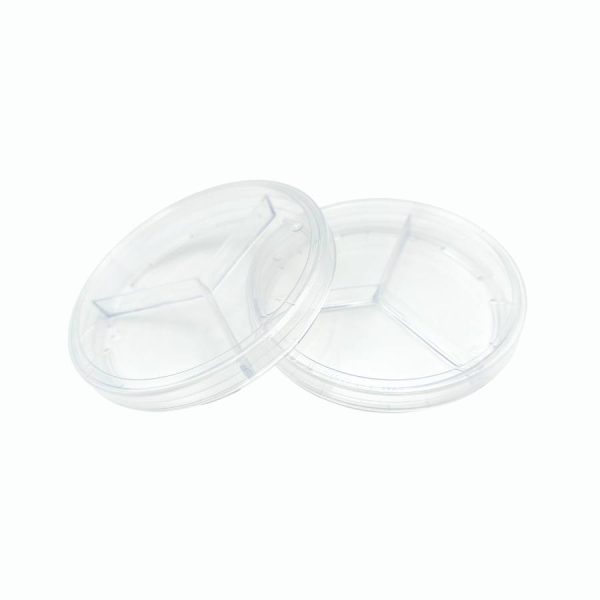 Suministros Vilchis | Placa Petri 100x15 triple compartimento - SYM Laboratorios